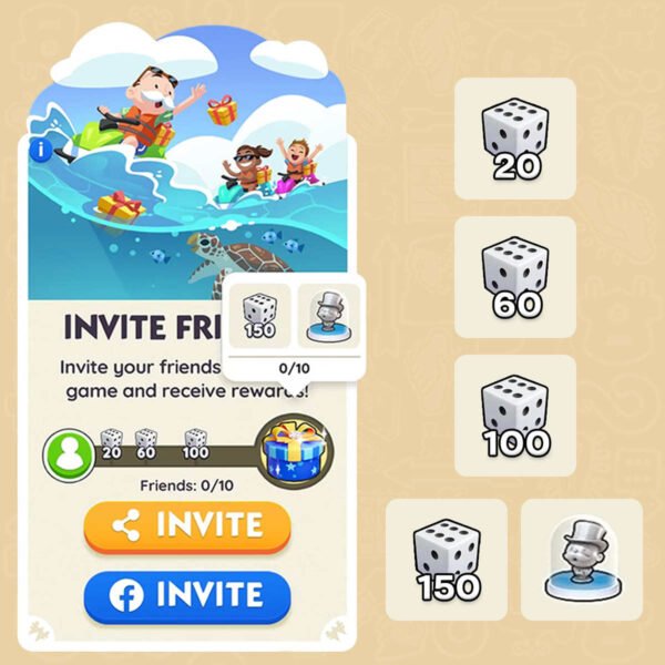 1 Tier 330 Dice + Mr MONOPOLY Token